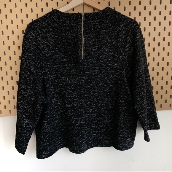 W5 Anthropologie Back Zip Funnel Neck Textured Top - Picture 4 of 7